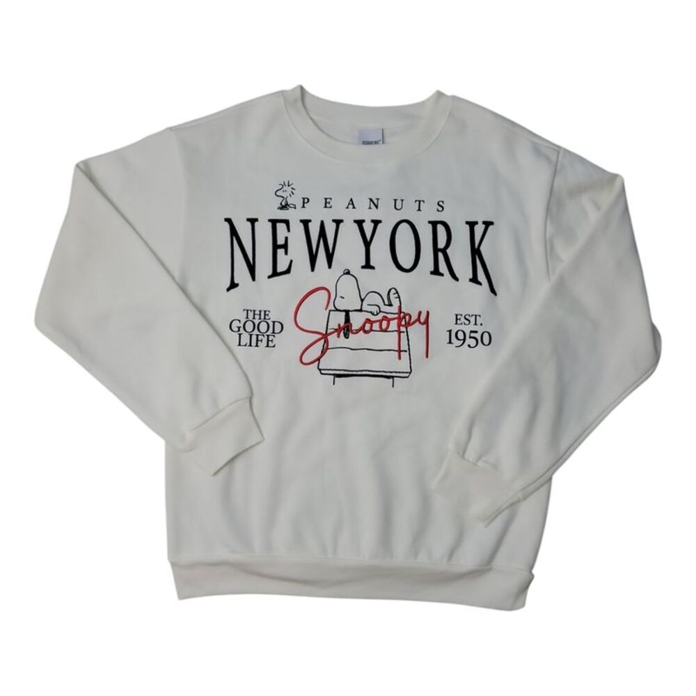 Peanuts New York Snoopy Graphic Crewneck Sweatshirt - White